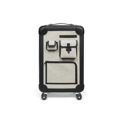 HERMÈS VALISE R.M.S CABINE CARGO TOILE NOIR SUITCASE H085764CM (55*33*20cm)